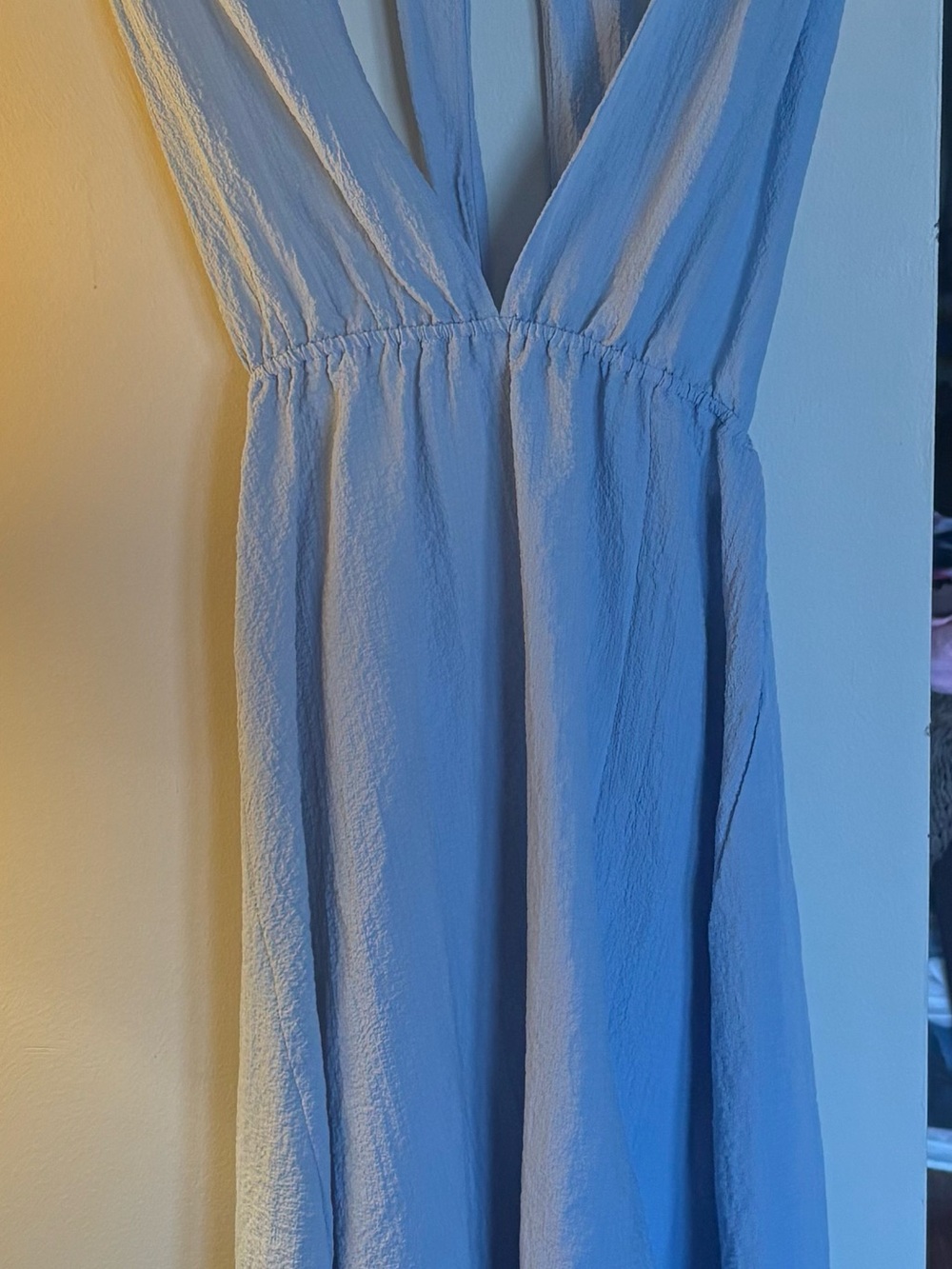 Light Blue V-Neck Women’s Dress